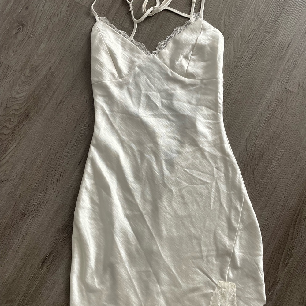 Forever 21 White Satin Midi Dress